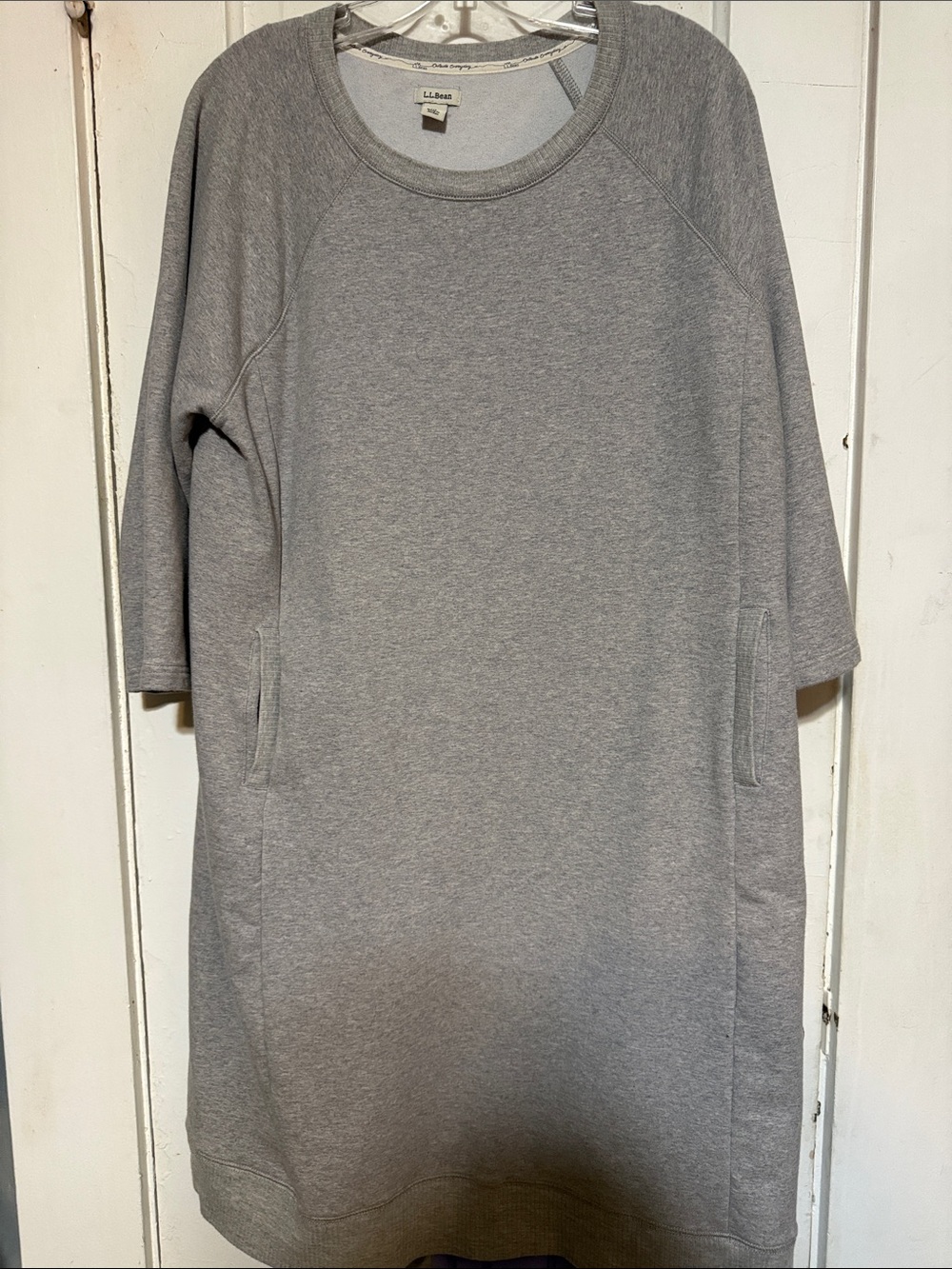 L.L. Bean Heather Gray Midi Sweatshirt Dress